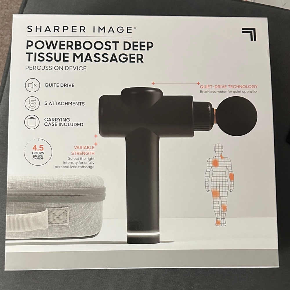 Sharper Image Black Deep Tissue Massager - sealed in original packaging